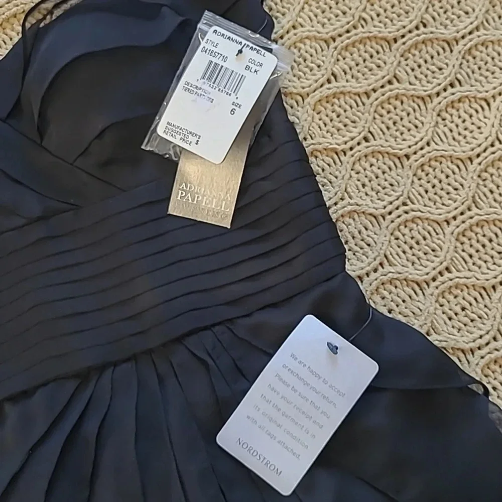 Adrianna Papell Evening Strapless Tiered Cocktail Dress - Size 6 - Picture 6 of 11